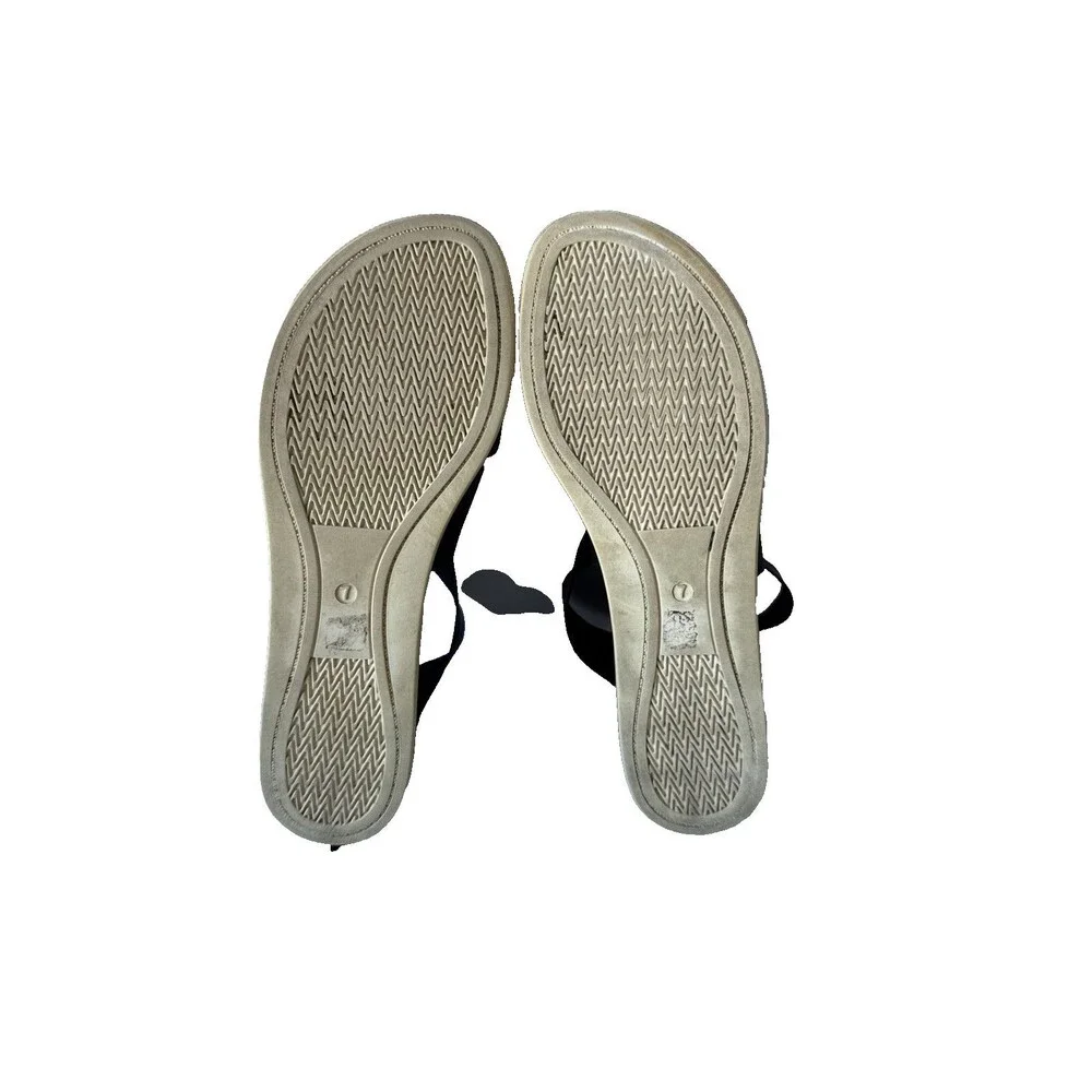 Eileen Fisher Womens Sport Sandal Sz 7 Black Tumbled Leather - Picture 6 of 14
